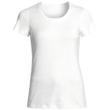 Cotton Knit Shirt - U-Neck, Short Sleeve (For Women) in White - 2nds