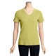 Cotton Knit Shirt - V-Neck, Short Sleeve (For Women)