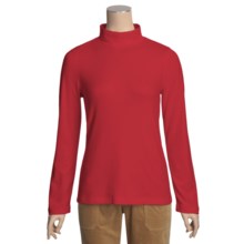 Cotton Mock Turtleneck - Long Sleeve (For Women) in Red - 2nds