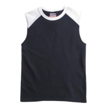 Cotton Muscle T-Shirt - Sleeveless (For Youth) in Dark Navy/White - 2nds