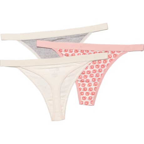 Billabong Cotton Panties - 3-Pack, Thong (For Women) - PEACH (S )