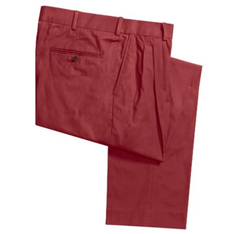 Cotton Poplin Pants - Pleats (For Men) in Pomegranate