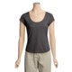 Cotton-Rich Scoop Neck Shirt - Short Sleeve (For Women)