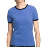 Cotton Ringer T-Shirt - Short Sleeve (For Women)