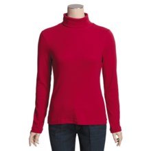 Cotton Shaped-Fit Turtleneck - Long Sleeve (For Women) in Red - 2nds