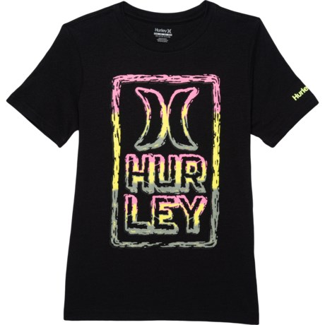 Hurley Cotton T-Shirt - Short Sleeve (For Big Boys) - BLACK (M )