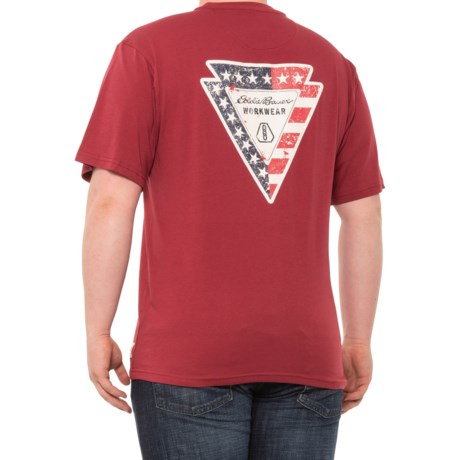 Eddie Bauer Workwear Cotton Triangle Graphic Pocket T-Shirt - Short Sleeve (For Men) - MINERAL RED (M )