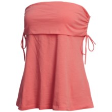 Cotton Tube Top - Side Ruching (For Women) in Coral - 2nds