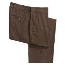 Cotton Twill Pants - Flat Front (For Men) in Brown Stripe - 2nds