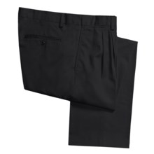 Cotton Twill Pants - Pleated Front (For Men) in Black - 2nds