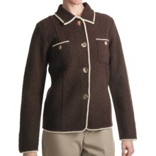 Country Fashion by Venario Carol Jacket - Boiled Wool (For Women) in Brown/Cream - Closeouts