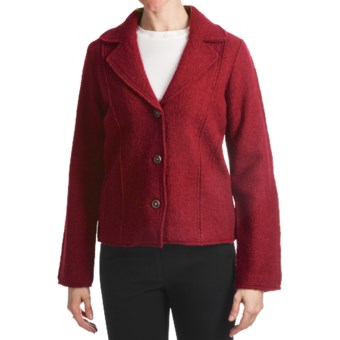 Country Fashion by Venario Classic Cut Jacket - Boiled Wool (For Women) in Red