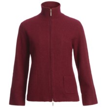 Country Fashion by Venario Linda Jacket - Boiled Wool, Full Zip (For Women) in Burgundy - Closeouts