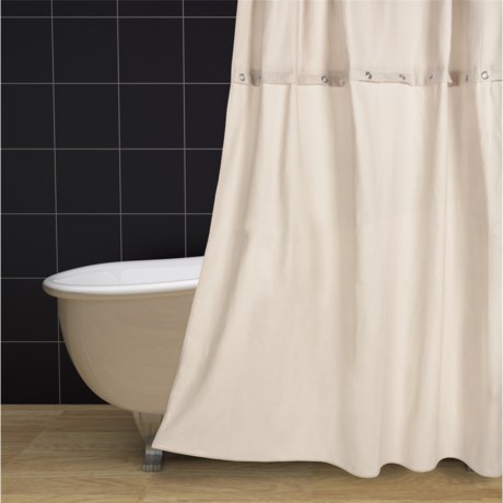 Couture by Commonwealth Chandler Cotton Duct and Waffle Shower Curtain 70x72