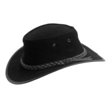 Cov-Ver Aussie Outback Hat - Suede (For Men and Women) in Black - Closeouts