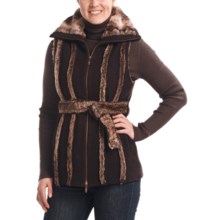 CoVelo Amelia Boiled Wool Vest - Faux-Fur Trim (For Women) in Brown - Closeouts