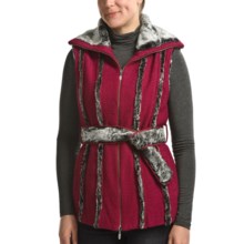 CoVelo Amelia Boiled Wool Vest - Faux-Fur Trim (For Women) in Rasperry - Closeouts
