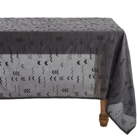 Coyuchi Abstract Embroidered Voile Tablecloth Organic Cotton 70x108