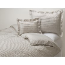 Coyuchi Pleated Sateen Pillow Sham - Boudoir, 300 TC in Pewter - Closeouts