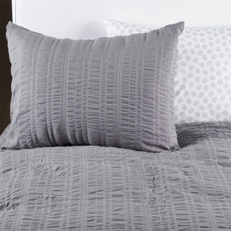 Coyuchi Seashore Seersucker Duvet Set - Twin, Organic Cotton