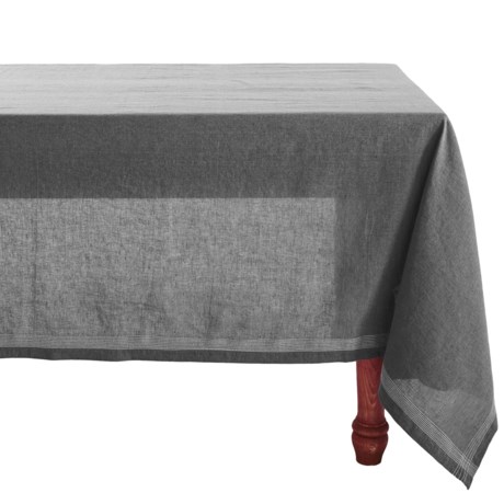 Coyuchi Simple Stitch Chambray Tablecloth 70x108 Organic Cotton Linen