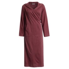 Coyuchi Slub Jersey Cotton Hooded Robe - Long Sleeve (For Women) in Mulberry - Closeouts