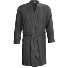 Coyuchi Slub Jersey Robe - Organic Cotton, Long Sleeve (For Men) in Charcoal - Closeouts