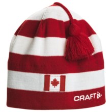 Craft of Sweden XC Beanie Hat (For Men and Women) in Bright Red/White - Closeouts