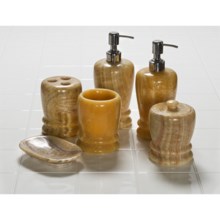 Creative Home Marble Bathroom Accessories - 6-Piece Set in Yellow Jade - Closeouts