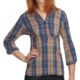 Crinkle Plaid Shirt - Stretch Cotton, 3/4 Sleeve (For Women)