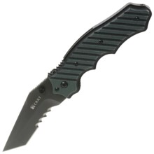 CRKT Crawford Triumph Folding Pocket Knife - Veff Combo Edge, Liner Lock in Green/Black - Closeouts