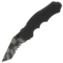 CRKT Crawford Triumph Folding Pocket Knife - Veff Combo Edge, Liner Lock in Tiger Stripe - Closeouts