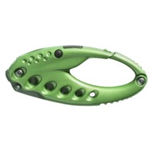 CRKT Lumabiner Knife - Straight Edge, Liner Lock, LED Light in Leaf Green - Closeouts