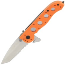CRKT M-16 Folding Pocket Knife with Seat Belt Cutter - Tanto, Combo Edge, Frame Lock in Orange - Closeouts