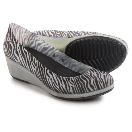 Crocs Carlisa Animal Graphic Mini Wedge Shoes For Women