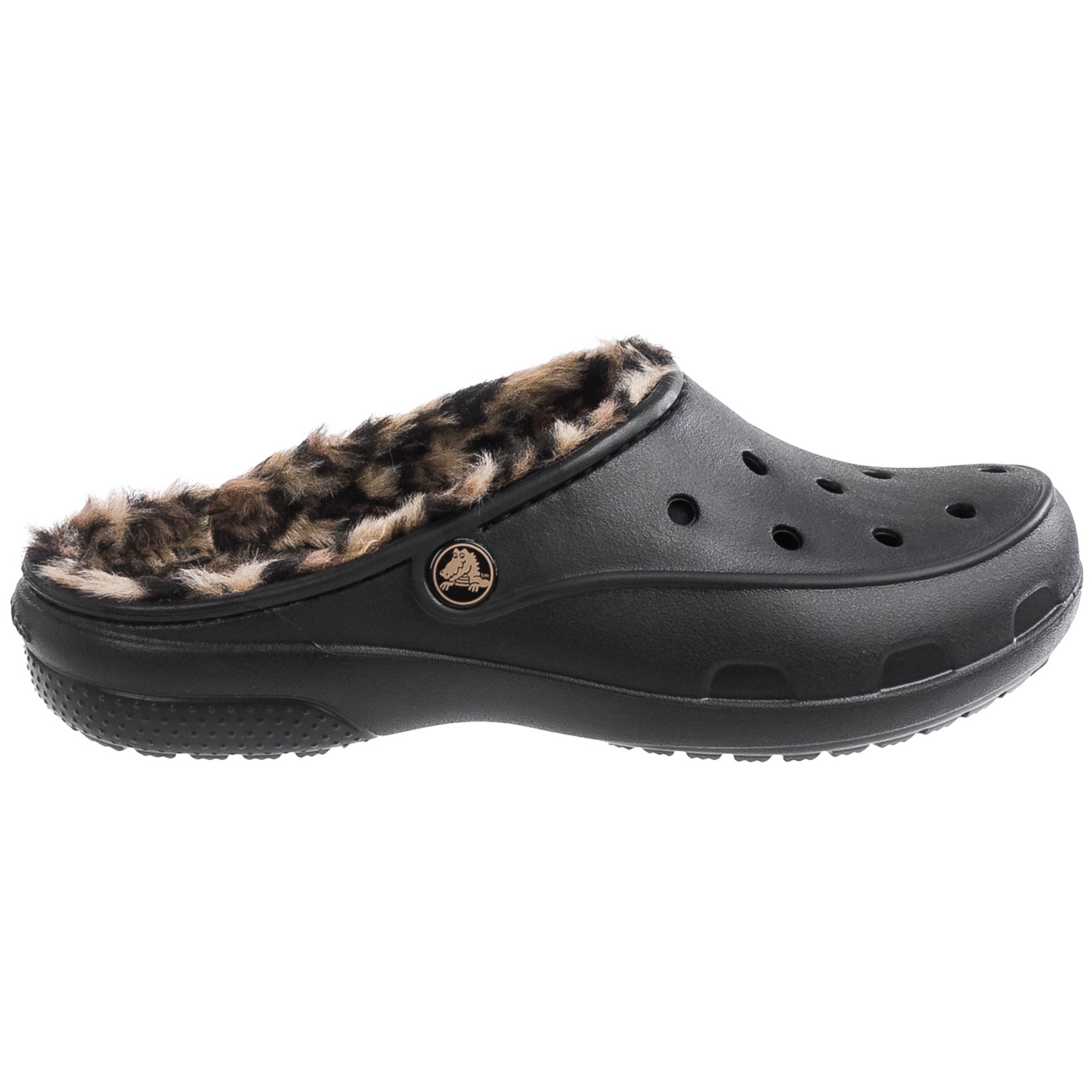 crocs lined leopard