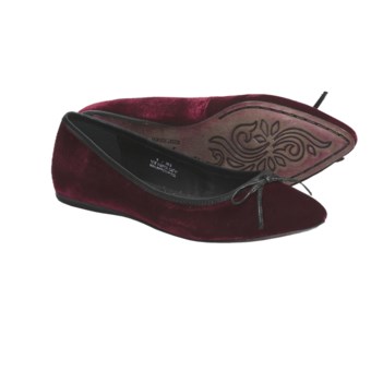 Crown by Born Franca Ballet Flats (For Women) in Burgundy Velvet