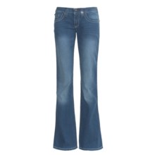Cruel Girl Marla Jeans - Flare Leg, Heavy Stitching (For Women) in Medium Sanding Stone - Closeouts