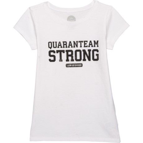 LIFE IS GOOD Crusher Quaranteam Strong T-Shirt - Short Sleeve (For Big Girls) - CLOUD WHITE (L )