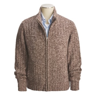 Cullen Chunky Donegal Tweed Zip Sweater (For Men) in Espresso Tweed