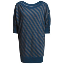 Cullen Dolman Tunic Sweater - Merino Wool-Cotton, Diagonal Stripe (For Women) in Galaxy - Closeouts