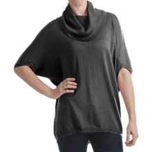 Cullen Hi-Lo Cowl Neck Sweater - Silk Blend, 3/4 Envelope Sleeve (For Women) in Black - Closeouts