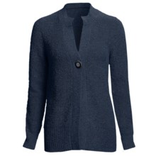 Cullen Long Cardigan Sweater - Boucle Knit, Italian Yarn (For Women) in Midnight - Closeouts