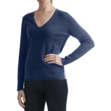 Cullen Ribbed Back Sweater - V-Neck, Cashmere (For Women) in Atlantic - Closeouts