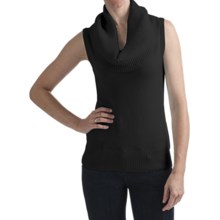 Cullen Ribbed Cowl Neck Shell - Cashmere, Sleeveless (For Women) in Black - Closeouts