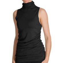 Cullen Ruched Funnel Neck Shell - Silk Blend, Sleeveless (For Women) in Black - Closeouts