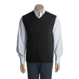Cullen Solid Sweater Vest - Cashmere, V-Neck (For Men)