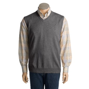 Cullen Solid Sweater Vest - Cashmere, V-Neck (For Men) in Uniform Combo