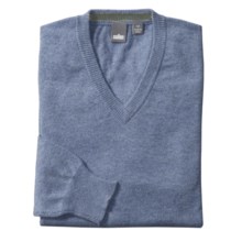 Cullen Solid V-Neck Sweater - Cashmere (For Men) in Galaxy - Closeouts