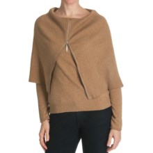 Cullen Superfine Wool-Cashmere Sweater - Zip Cowl Neck (For Women) in Caramel - Closeouts